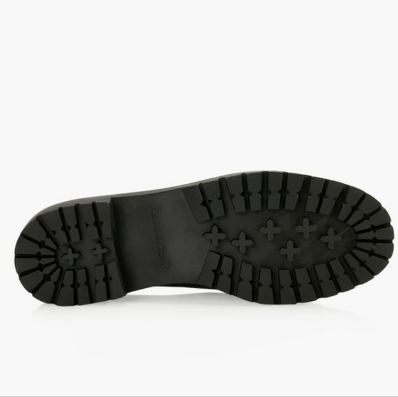 Micheal Kors Blaine Loafer Size 8 Burgundy/Gunmetal Chain Logo - Picture 5 of 16